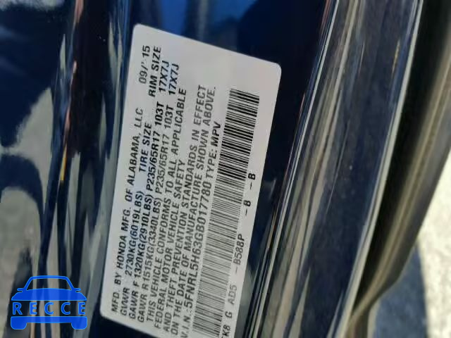 2016 HONDA ODYSSEY EX 5FNRL5H63GB017780 image 9