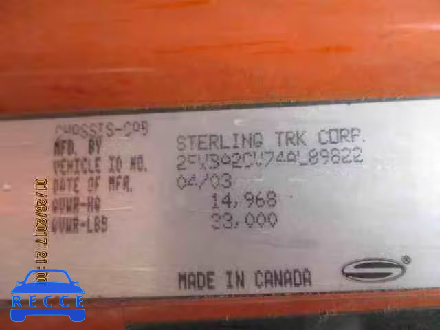 2004 STERLING TRUCK A9500 2FWBA2CV74AL89822 image 9