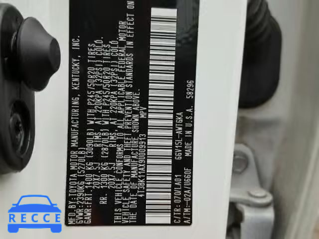 2009 TOYOTA VENZA 4T3BK11AX9U009913 image 9