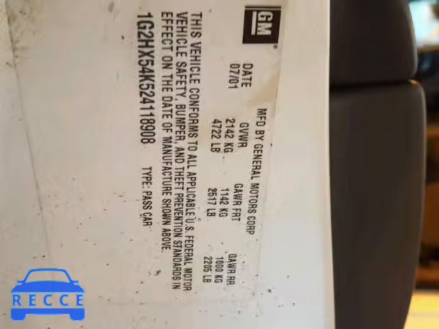 2002 PONTIAC BONNEVILLE 1G2HX54K524118908 Bild 9