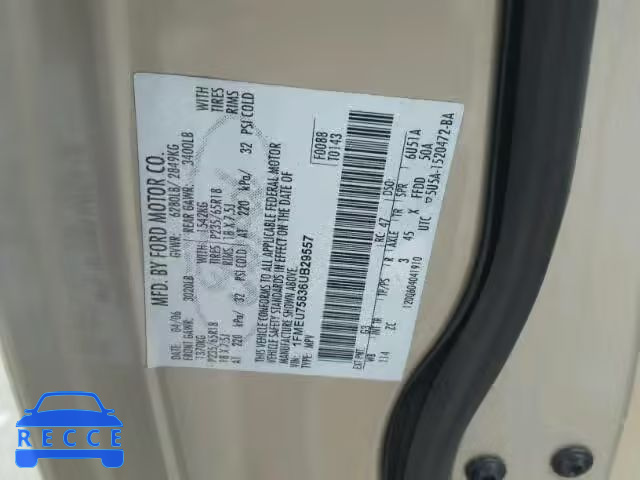 2006 FORD EXPLORER L 1FMEU75836UB29557 зображення 9