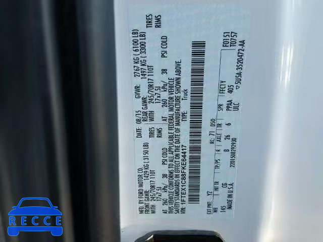 2015 FORD F150 SUPER 1FTEX1C88FKE64417 Bild 9