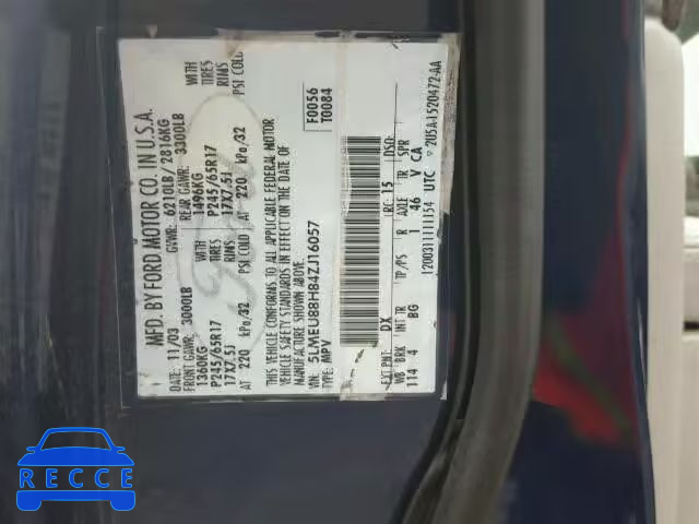 2004 LINCOLN AVIATOR 5LMEU88H84ZJ16057 зображення 9