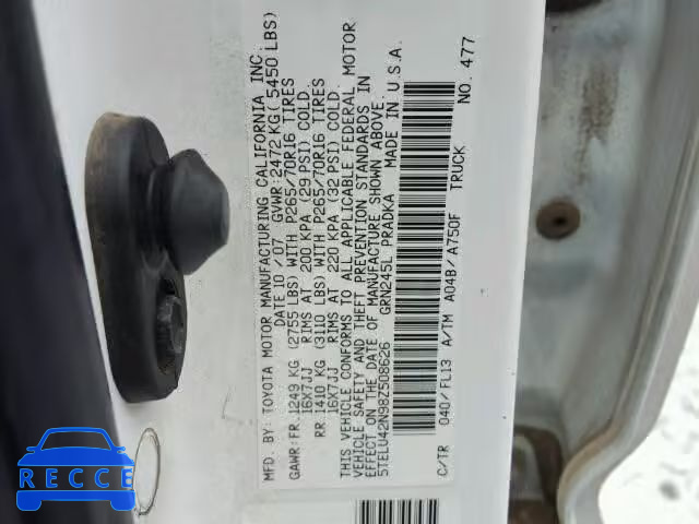 2008 TOYOTA TACOMA DOU 5TELU42N98Z508626 image 9