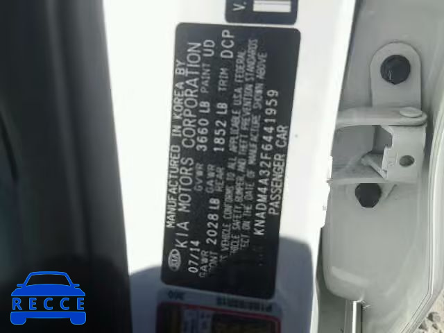 2015 KIA RIO LX KNADM4A32F6441959 image 9