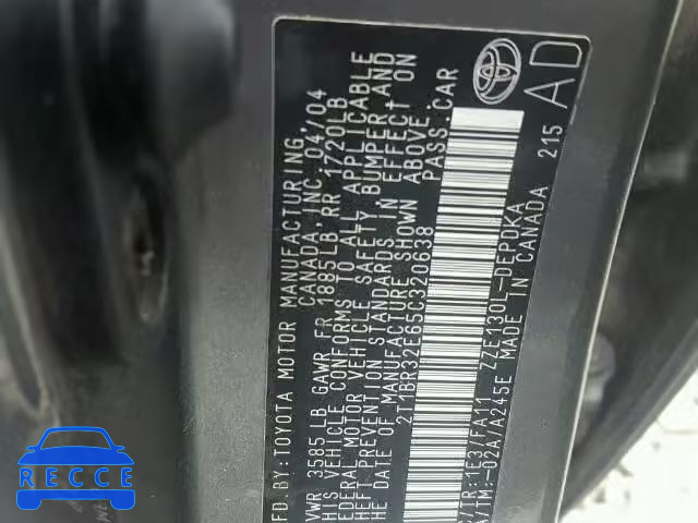 2005 TOYOTA COROLLA CE 2T1BR32E65C320638 image 9