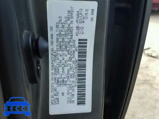 2004 TOYOTA SIENNA XLE 5TDZA22C24S042907 image 9