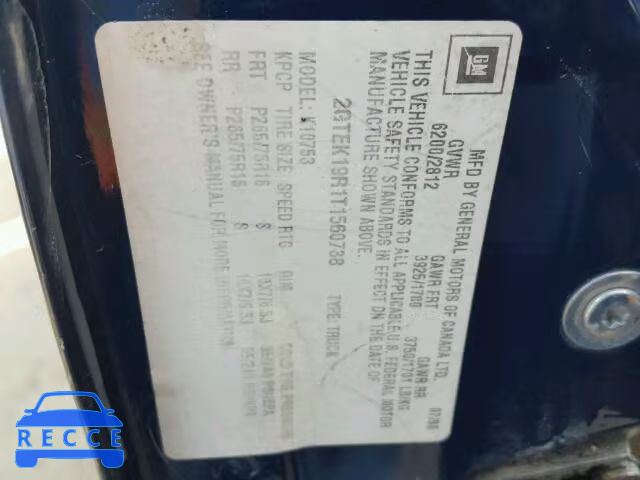 1996 GMC SIERRA K15 2GTEK19R1T1560738 image 9