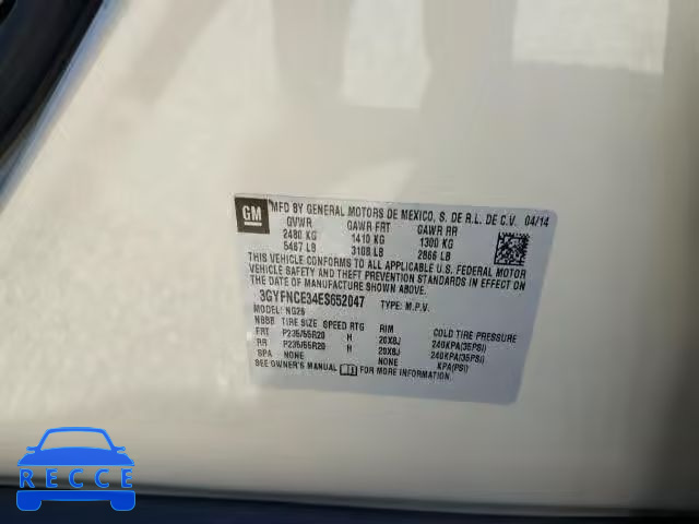 2014 CADILLAC SRX PERFOR 3GYFNCE34ES652047 зображення 9