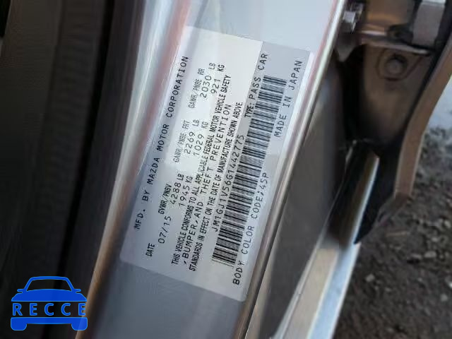 2016 MAZDA 6 TOURING JM1GJ1V56G1442775 image 9