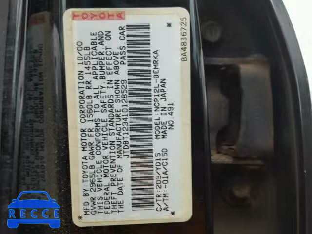 2001 TOYOTA ECHO JTDBT123410128529 image 9