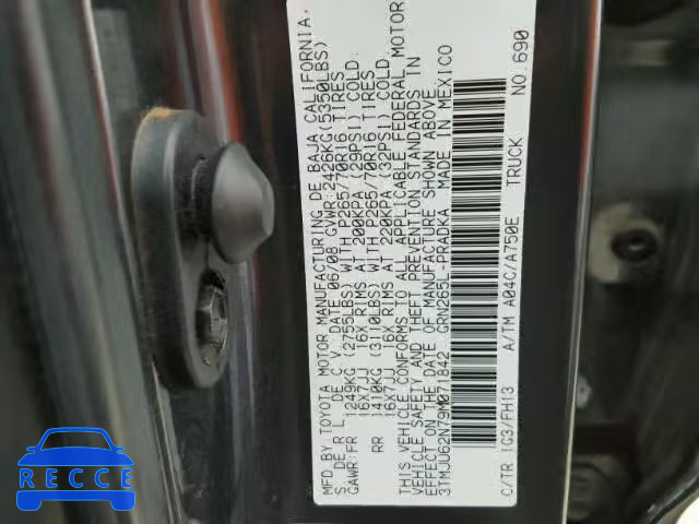 2009 TOYOTA TACOMA PRE 3TMJU62N79M071842 image 9