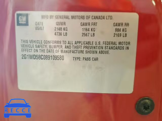 2008 CHEVROLET IMPALA SUP 2G1WD58C089109580 image 9