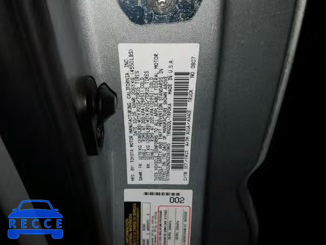 2006 TOYOTA TACOMA 5TENX22N26Z161965 image 9