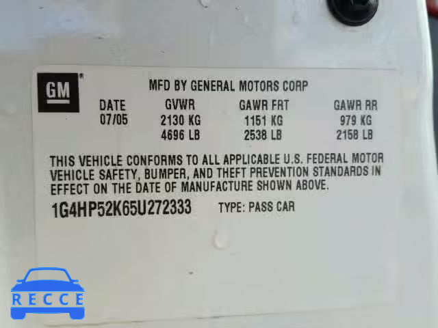 2005 BUICK LESABRE CU 1G4HP52K65U272333 image 9