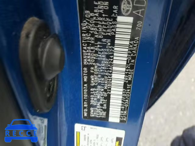 2010 TOYOTA COROLLA/S/ 2T1BU4EE4AC244122 зображення 9