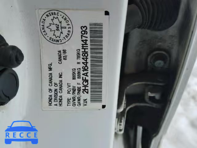 2008 HONDA CIVIC DX-G 2HGFA16448H114793 image 9