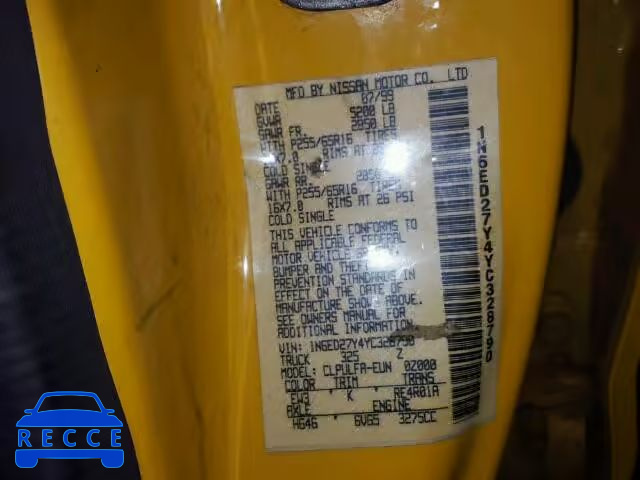 2000 NISSAN FRONTIER X 1N6ED27Y4YC328790 Bild 9