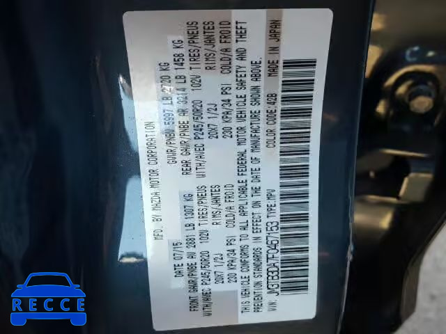 2015 MAZDA CX-9 GRAND JM3TB3DA7F0467153 image 9