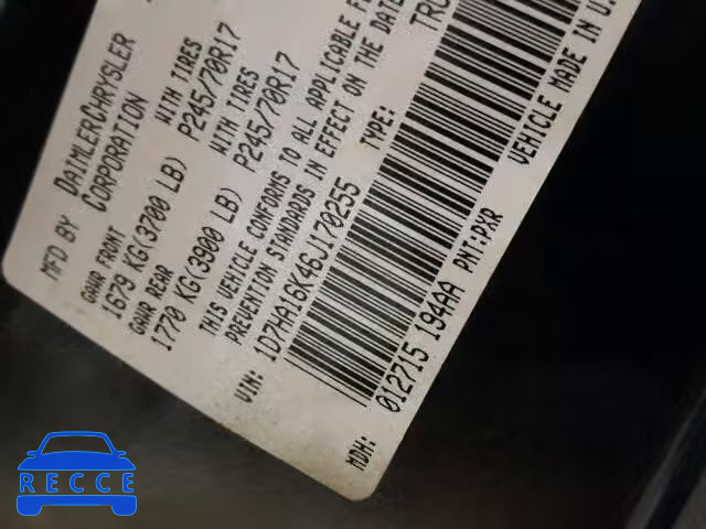2006 DODGE RAM 1500 S 1D7HA16K46J170255 image 9