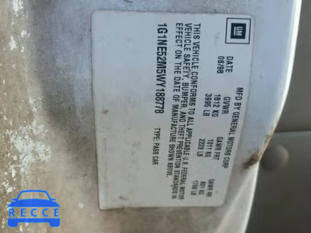 1998 CHEVROLET MALIBU LS 1G1NE52M5WY188778 image 9