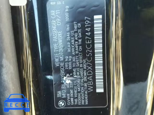 2012 BMW 335I WBADX7C52CE744197 зображення 9
