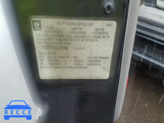 2001 GMC YUKON 1GKEK13T91J273482 image 9