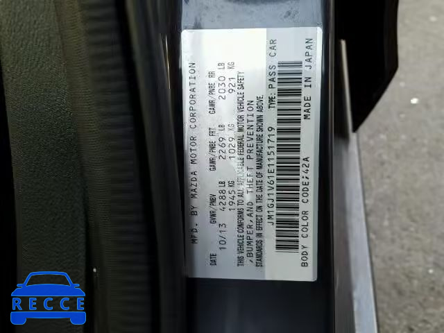 2014 MAZDA 6 TOURING JM1GJ1V61E1151719 image 9