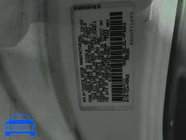 2000 TOYOTA SIENNA CE 4T3ZF19C9YU274961 Bild 9