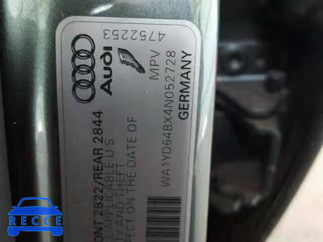 2004 AUDI ALLROAD WA1YD64BX4N052728 зображення 9