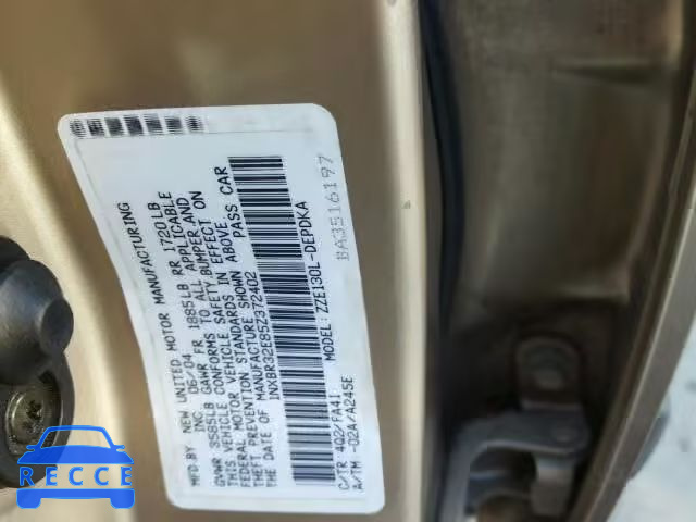 2005 TOYOTA COROLLA CE 1NXBR32E85Z372402 image 9
