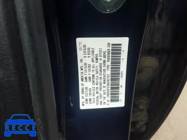 2013 HONDA ACCORD SPO 1HGCR2F53DA092725 image 9