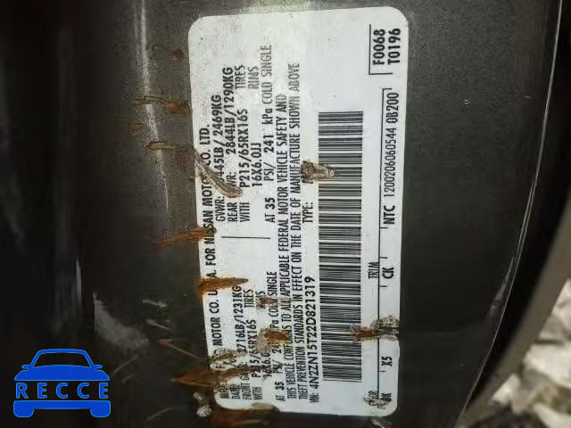 2002 NISSAN QUEST GXE 4N2ZN15T22D821319 image 9