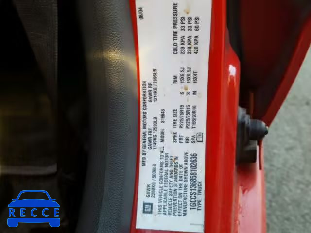 2005 CHEVROLET COLORADO 1GCCS136858102636 image 9