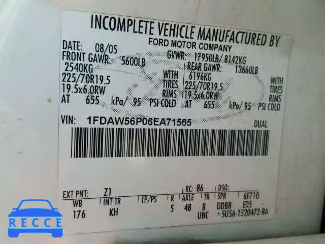 2006 FORD F550 SUPER 1FDAW56P06EA71565 image 9