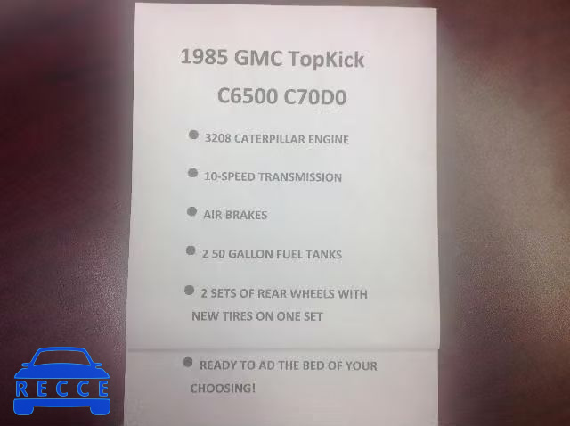 1985 GMC C6500 C7D0 1GDM7D1Y5FV510568 зображення 8