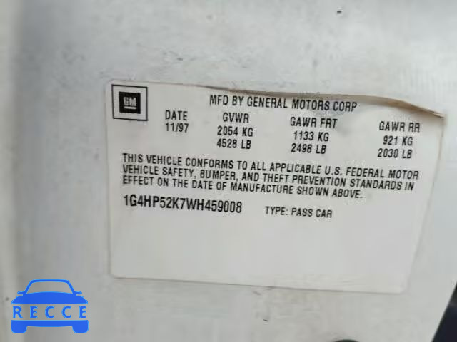 1998 BUICK LESABRE CU 1G4HP52K7WH459008 image 9