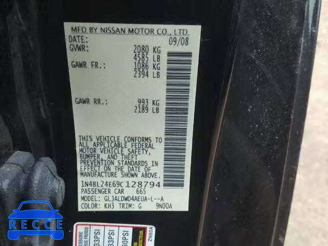 2009 NISSAN ALTIMA 3.5 1N4BL24E69C128794 зображення 9