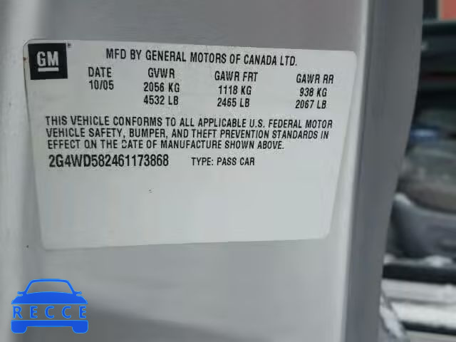 2006 BUICK LACROSSE C 2G4WD582461173868 image 9