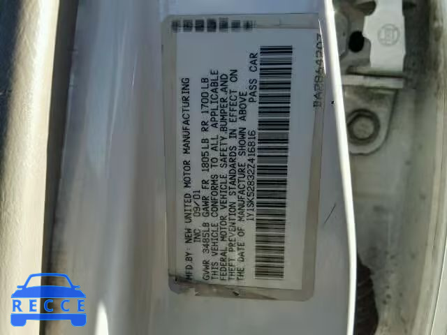 2002 CHEVROLET PRIZM/LSI 1Y1SK52832Z416816 image 9