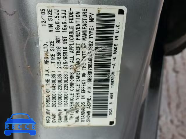 2006 HONDA CR-V EX SHSRD78846U420992 image 9
