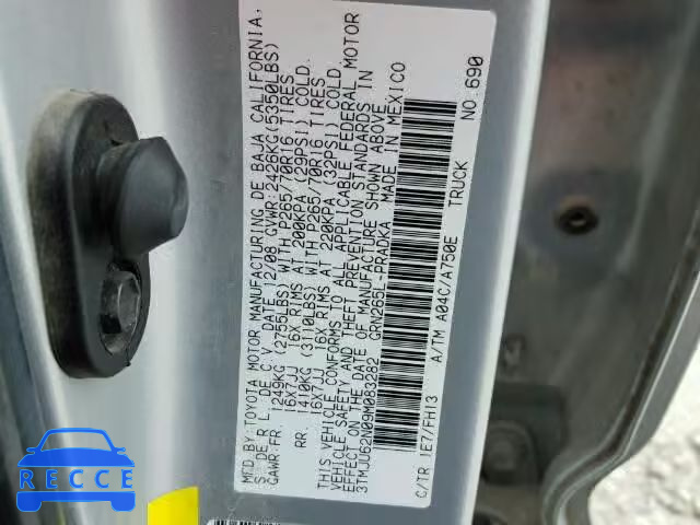 2009 TOYOTA TACOMA PRE 3TMJU62N09M083282 image 9