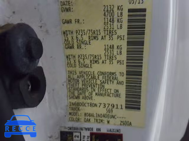 2013 NISSAN FRONTIER S 1N6BD0CT8DN737911 image 9