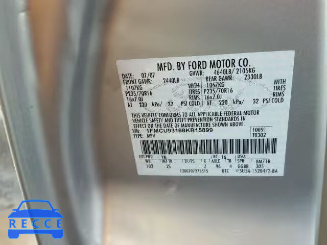 2008 FORD ESCAPE XLT 1FMCU93168KB15899 image 9