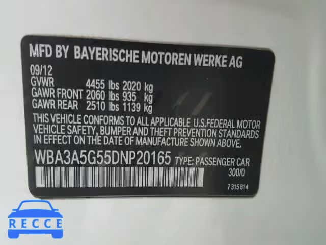 2013 BMW 328I WBA3A5G55DNP20165 зображення 9