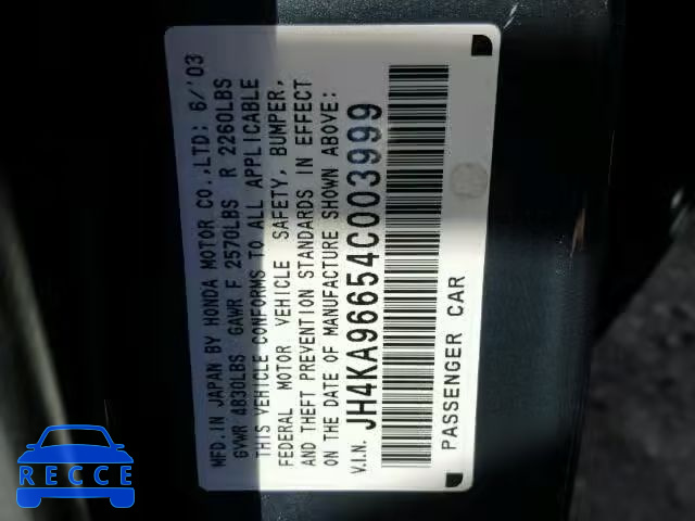 2004 ACURA 3.5 RL JH4KA96654C003999 image 9