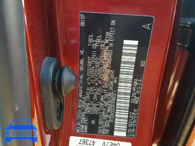 2007 TOYOTA SIENNA XLE 5TDZK22C97S082371 image 9