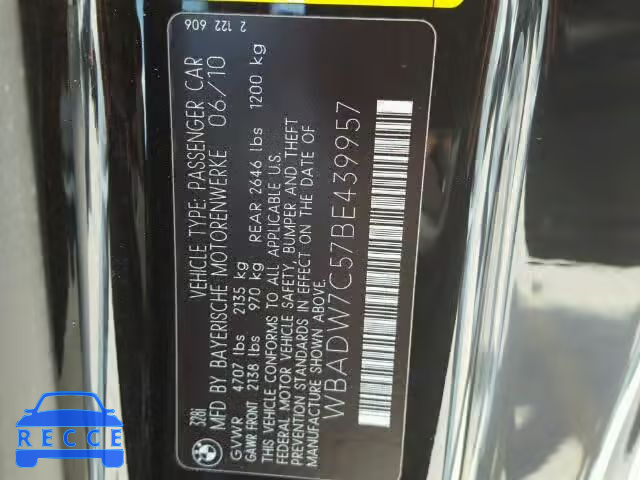 2011 BMW 328I SULEV WBADW7C57BE439957 зображення 9