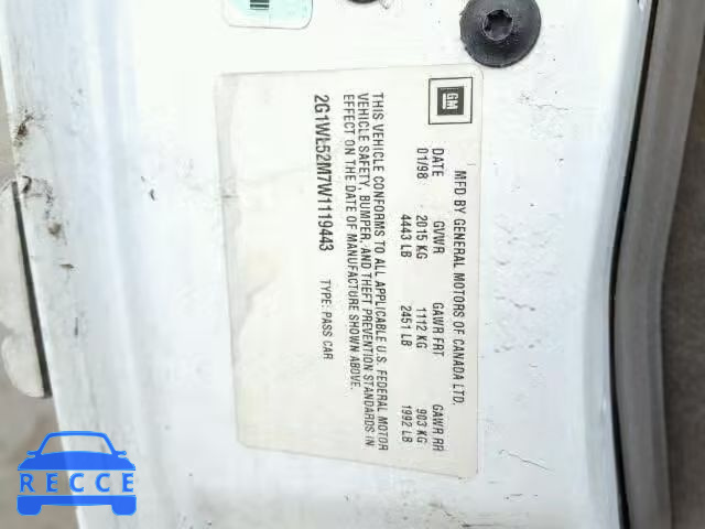1998 CHEVROLET LUMINA/LS 2G1WL52M7W1119443 image 9