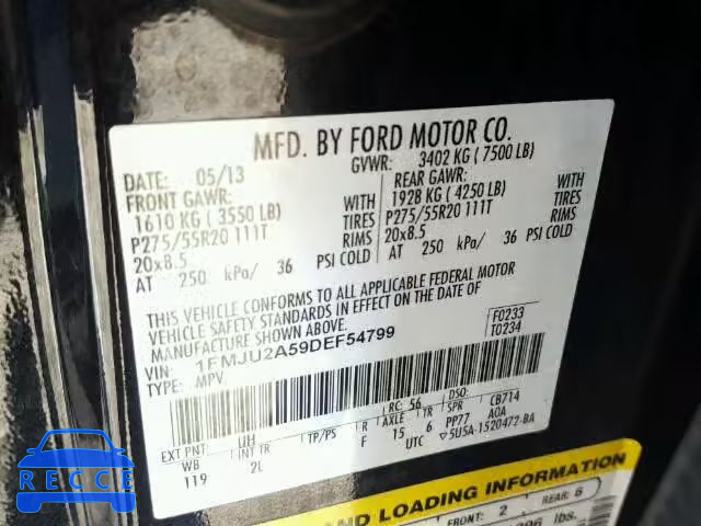 2013 FORD EXPEDITION 1FMJU2A59DEF54799 image 9